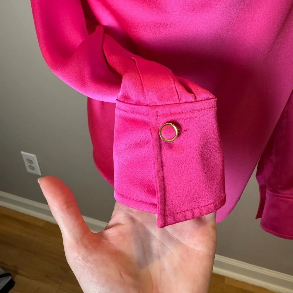 MILLY Nancy Cowl Neck Satin Top